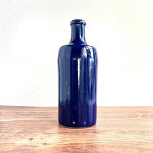M.K.M. Max Kruger 750 ML Cobalt Blue Salt Glaze Stoneware Bottle 1960s German Vi